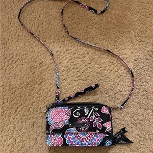 Vera Bradley Retired Alpine Floral Print on Wristlet/Crossbody Purse